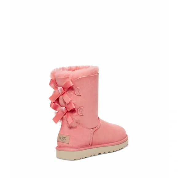 UGG Bailey Bow II Womens Mid-Calf Suede Winter Boots Pink 1016225 PBSM NEW Sz 7 - Picture 9 of 11